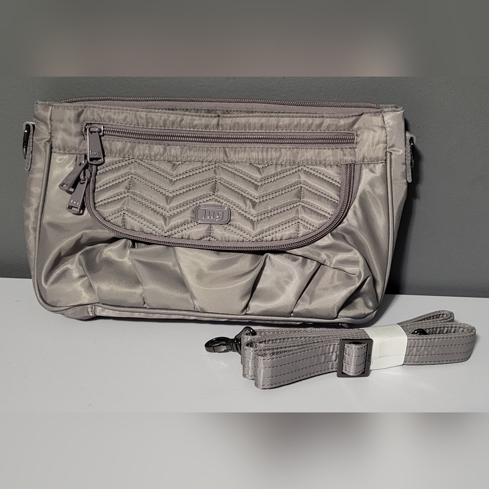 NWOT Lug Mambo Matalic Gray Crossbody Bag